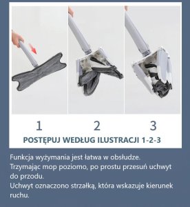 Mop Maxxx Płaski obrotowy X-Mop z wyciskaczem + wiadro + nakładka - kompletny zestaw 3