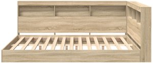 vidaXL vidaXL Łóżko z regałem  Sonoma Oak 140x200 cm z drewna 5
