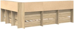 vidaXL vidaXL Łóżko z regałem  Sonoma Oak 140x200 cm z drewna 7