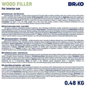 Briko WOOD FILLER INTERIOR BRIKO ASH 0.48KG 2
