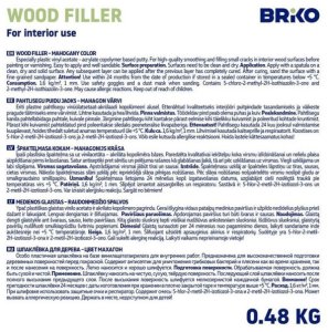 Briko WOOD FILLER INTER BRIKO MAHOGANY 0.48KG 2