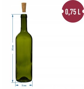 Browin BOTTLE GLASS 0.75L SET OLIV NO CAP 8PCS 9