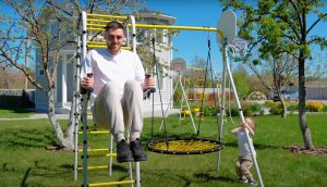 Małpiszon Plac zabaw Fitness | Lina + Kosz + Worek Bokserski + huśtawka łańcuchowa | 100 kg 4