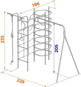 Małpiszon Plac zabaw Stacja kosmiczna | Tunel + Kosz + Leżak huśtawka | 100 kg 3