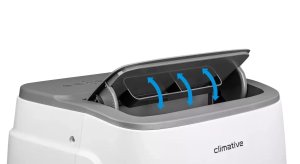 Klimatyzator CLIMATIVE Climative AC41-S JET klimatyzator przenośny 4 1 kW WiFi chłodzenie osuszanie wentylacja do 41 m2 Smart Life uszczelka okienna w zestawie 11