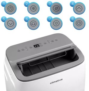 Klimatyzator CLIMATIVE Climative AC41-S JET klimatyzator przenośny 4 1 kW WiFi chłodzenie osuszanie wentylacja do 41 m2 Smart Life uszczelka okienna w zestawie 18