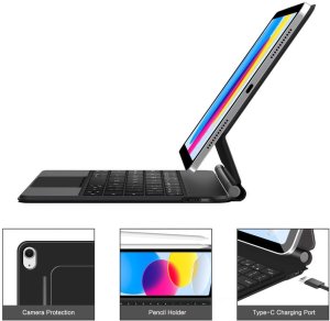 4kom.pl Etui Tech-Protect SmartCase Magnetic + Keyboard Apple iPad 10.9" 2022 / 11" 2025 Black 8