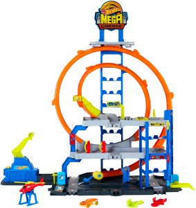 Hot Wheels Mega Garaż GIGAPĘTLA Tor wyścigowy + auto JBM74 6