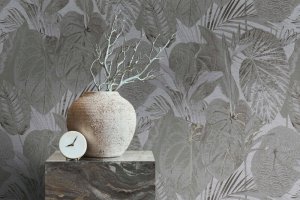Vipro Group WALLPAPER 393555 GREY LEAVES (12) 2