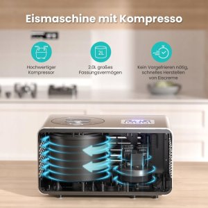 Zestaw Acmeenjoy Maszyna do lodów z kompresorem 2l samochłodząca 150 W 2