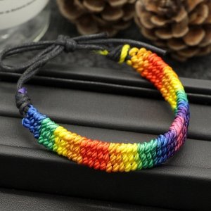 OPASKA TĘCZOWA Sznurkowa LGBT BRANSOLETKA PL48h 2