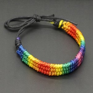 OPASKA TĘCZOWA Sznurkowa LGBT BRANSOLETKA PL48h 3