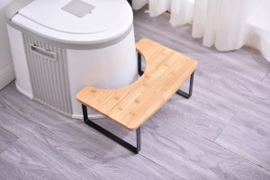 Podnóżek TOALETOWY WC Podest TABORET Łazienkowy ANTYPOŚLIZGOWY DREWNIANY 6