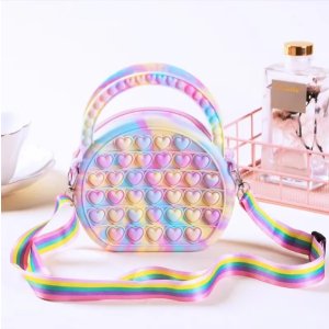 Urocza silikonowa torebka z funkcją Pop It  pastelowa 2