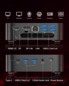 Komputer Giada ACEMAGIC K1 Mini PC, AMD Ryzen 5 7430U 16 GB DDR4 512 GB SSD 4