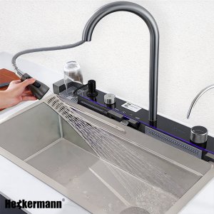 Zlewozmywak Heckermann Zlew wielofunkcyjny z ociekaczem Heckermann A8046X Grafitowy 15