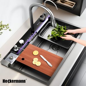 Zlewozmywak Heckermann Zlew wielofunkcyjny z ociekaczem Heckermann A8046X Grafitowy 2