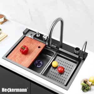 Zlewozmywak Heckermann Zlew wielofunkcyjny z ociekaczem Heckermann A8046X Grafitowy 8