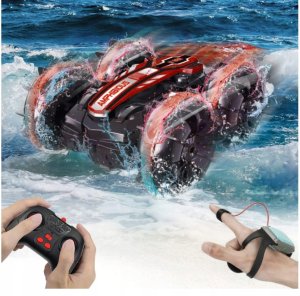 click4TOYS Auto Rc Amfibia Pływający Samochód Zdalnie Sterowany Pilot + Opaska Na Gest 4