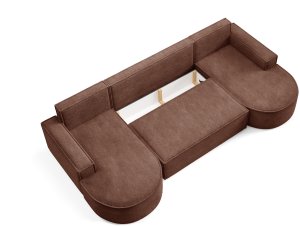 Sofello NAROŻNIK MOLLY FUNKCJA SPANIA TKANINA BOUCLE FORMA U quelle 26 5