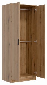 BogFran Szafa dwudrzwiowa z drążkami na ubrania wąska 80 cm dąb evoke MONTANA MT01 7