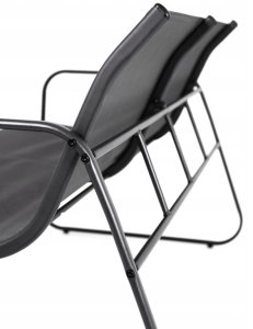 Koopman Zestaw mebli ogrodowych czarny Sofa, 2 fotele, stolik Na taras i do ogrodu 4