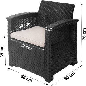 Zestaw mebli ogrodowych komplet technorattan sofa fotele stolik taras ogród 13
