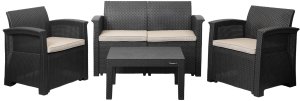 Zestaw mebli ogrodowych komplet technorattan sofa fotele stolik taras ogród 15