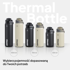 Zipro ZIPRO Butelka termiczna 1000 ml Stainless Steel Czarna 9