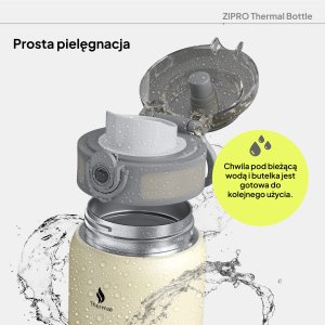 Zipro Butelka termiczna 1000 ml Stainless Steel Beżowa 7