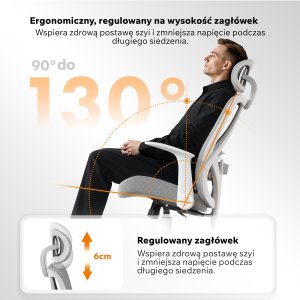 Krzesło biurowe SENSE7 Noxo Biało-szare 4