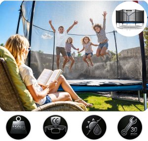 NeoSport Trampolina ogrodowa 15ft/465cm z siatką zewnętrzną i drabinką 8