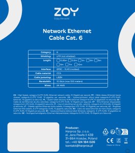 ZOY Kabel Sieciowy Ethernet Cat. 6 UTP CCA Czerwony 0.5m  5
