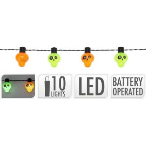 GIRLANDA HALLOWEEN CZASZKI 10LED 4