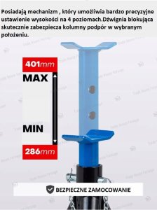 Forsage Kobyłki podstawki podpory samochodowe składane 3t (komplet 2szt) 10