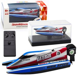 Łódź Motorówka Zdalnie Sterowana RC Niebiesko-Srebrna 14cm LEAN Toys 2