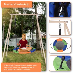 Halo-Fit Huśtawka Bocianie Gniazdo Ogrodowa Ze Stelażem Halo-Fit Fly 10