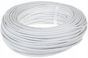 Przewód OWY 2X1,5mm2 giętki okrągły biały 300/500V H05VV-F bęben 8