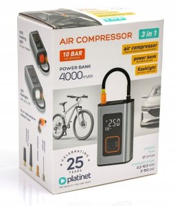 Kompresor samochodowy Nutool PLATINET KOMPRESOR SAMOCHODOWY AIR COMPRESSOR PUMP 10BAR 4000MAH [46234] 11