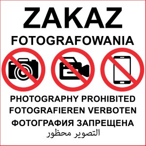 Zakaz Fotografowania - Tablica Zgodna Z Mon Płyta 3 Mm 60X60Cm Wodoodporna Libres Polska Sp Je024 Zakaz Pianka 5904937756229 2