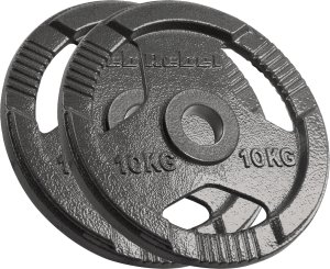 Obciążenie żeliwne olimpijskie zestaw 2x10kg, otwór 51mm, talerz z uchwytami, REBEL ACTIVE 2