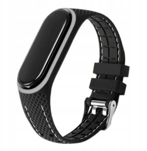Pasek z elastomeru LIFESTYLE do XIAOMI Mi Band 5 / 6 czarny (03) 4