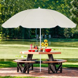 Parasol plażowy z pokrowcem, składany parasol do ogrodu, beżowy UNIWERSALNY 12