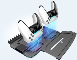 CANYON Podstawka chłodząca CS-51 RGB PS5 Slim/DE Ładowanie Czarna 7