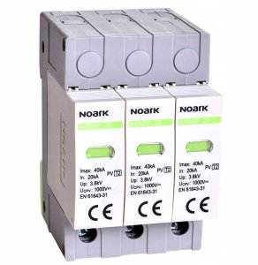 Ogranicznik przepięć Noark 112894 typ II 1200V DC 3 moduły szer. dla nieuziemionych systemów SPD Ex9UEP 20 3P 3