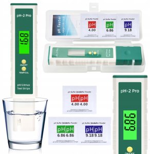 PrimeGarden MIERNIK PH WODY Z PRZYCISKAMI ZIELONY pH-2Pro 15