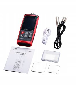 Benetech MIERNIK GRUBOŚCI POWŁOKI LAKIERU STAL ALUMINIUM SONDA PRZEWODOWA LCD USB-C 8