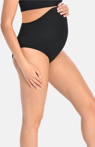 Teyli Majtki ciążowe bawełniane figi maxi Iris czarne Czarny 4XL 2