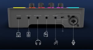Fifine Mikser Sound Card SC3W biały USB z RGB XLR 2 - kanałowy 11
