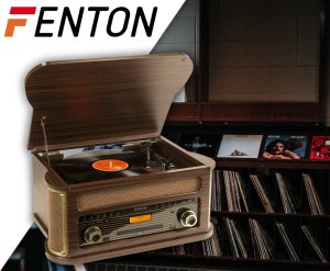Gramofon Fenton Gramofon Memphis BT CD DAB+ FM USB brązowy one size 17